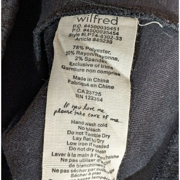 NWT Wilfred Mignonne Dress Black Lace Knit Knee Length Dress Size XXS - Picture 6 of 6